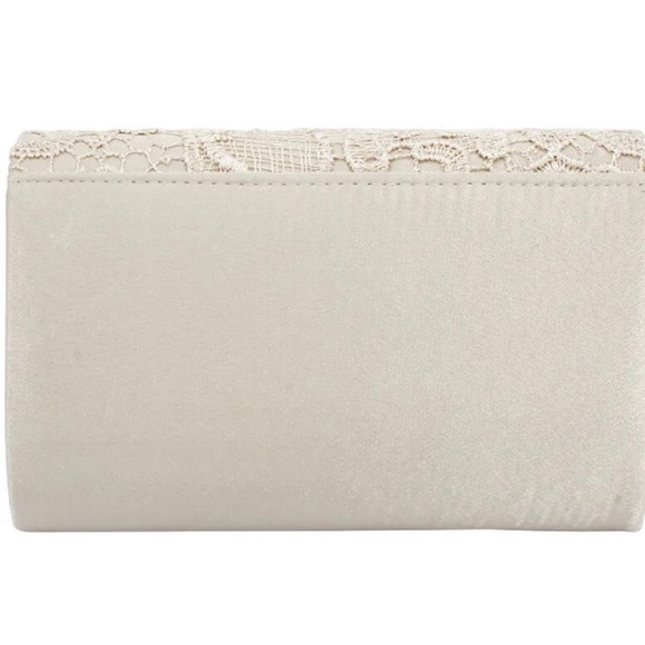 🍀NWOT Premium Lace Paisley Floral Fabric Satin Envelope Flap Clutch Evening Bag - Picture 6 of 6